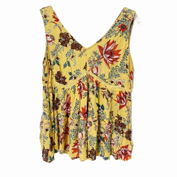 Angie Tops - Angie Yellow Floral Top Size Medium